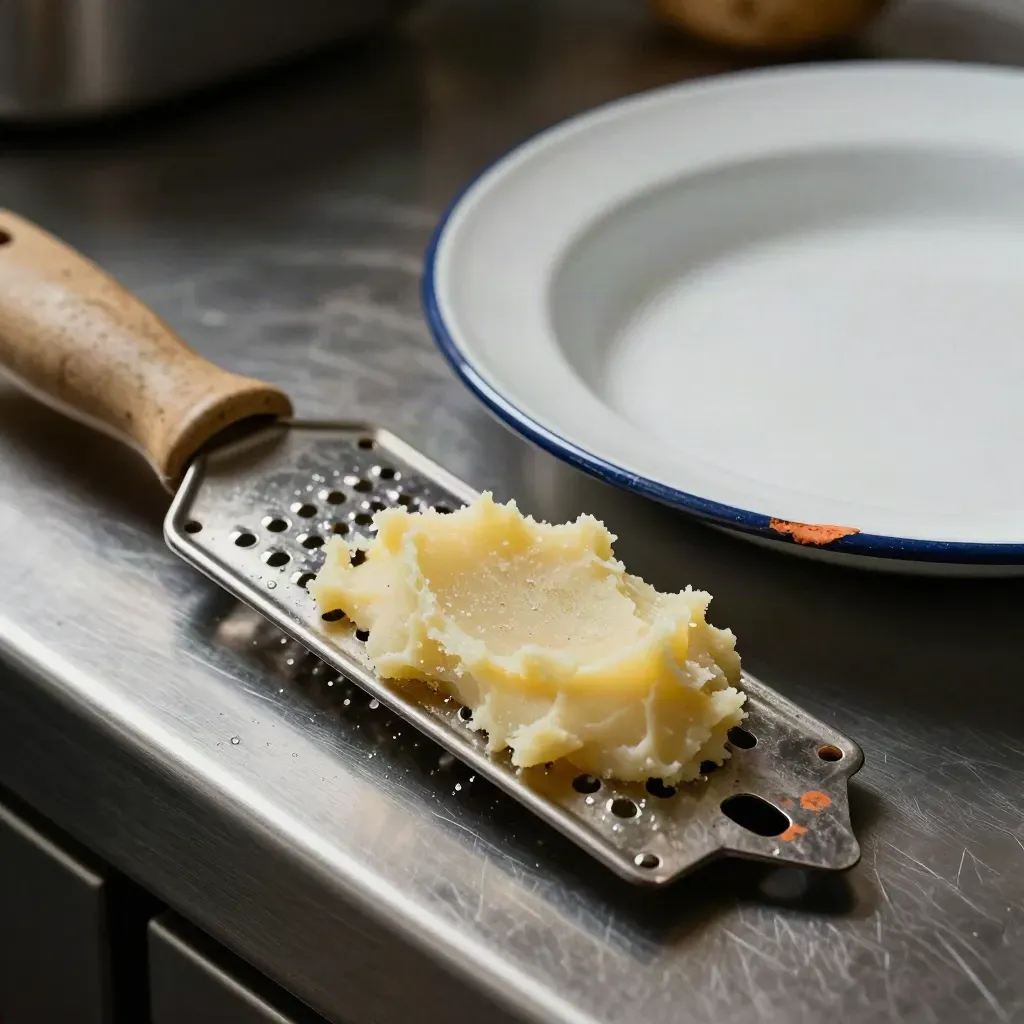 Tagliapatate e ricer per patate con piastra smaltata, purea e amido in macro radente